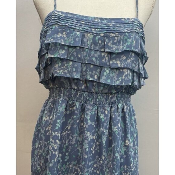 Lauren Conrad Dress Women's Size 12 Blue Floral Sleeveless Ruffle Short Sundress - Picture 14 of 16